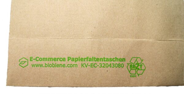 Nachansicht E-Commerce Papierfaltentasche Biobiene